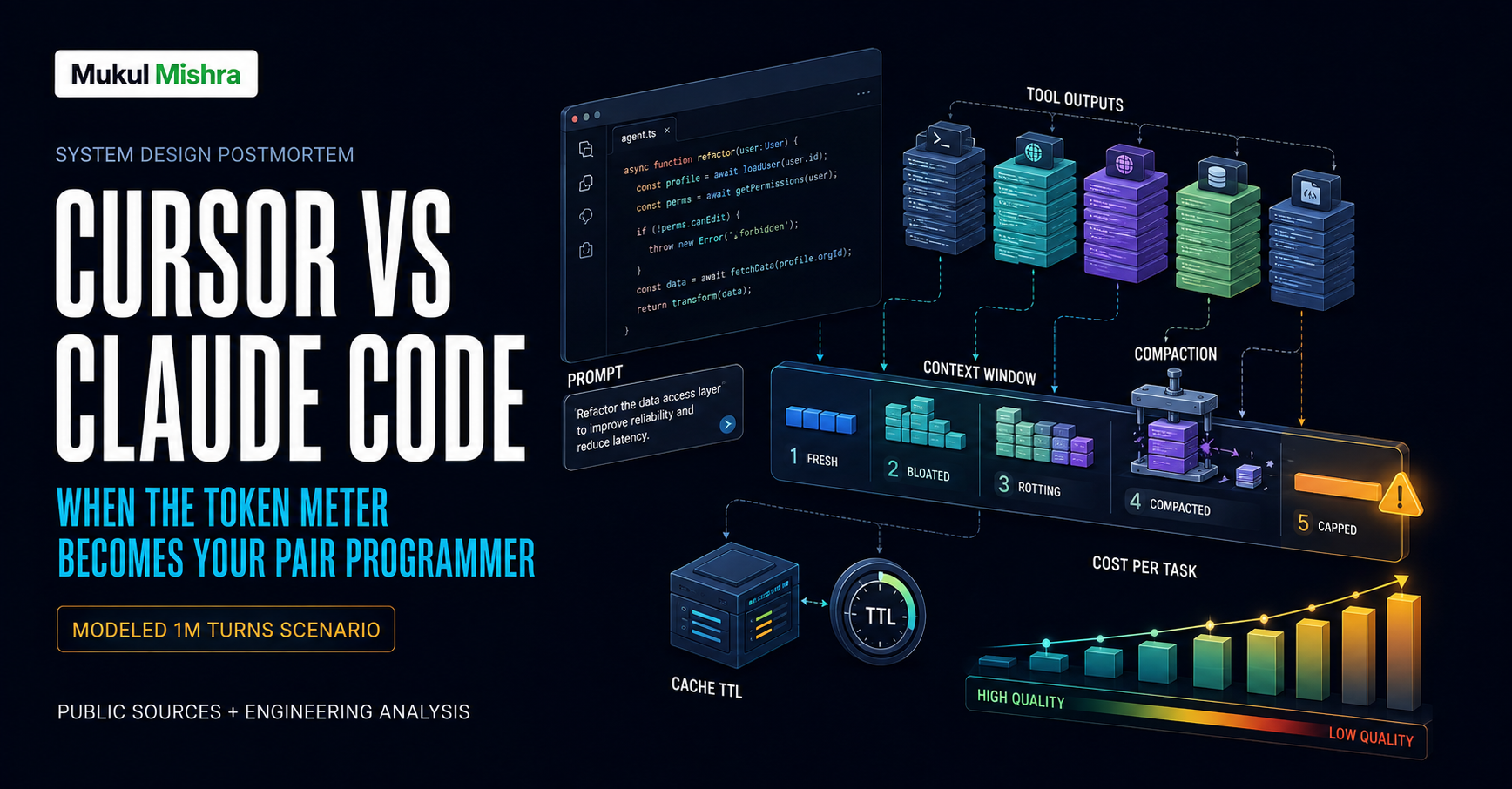 AI coding token exhaustion system design postmortem architecture and cost illustration